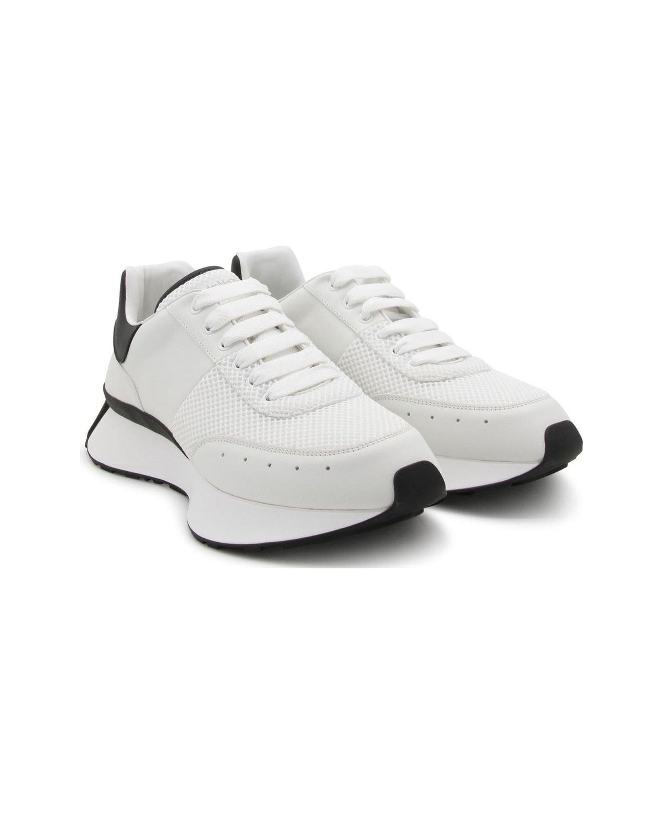 Logo Printed Mesh Lace-up Sneakers - 3