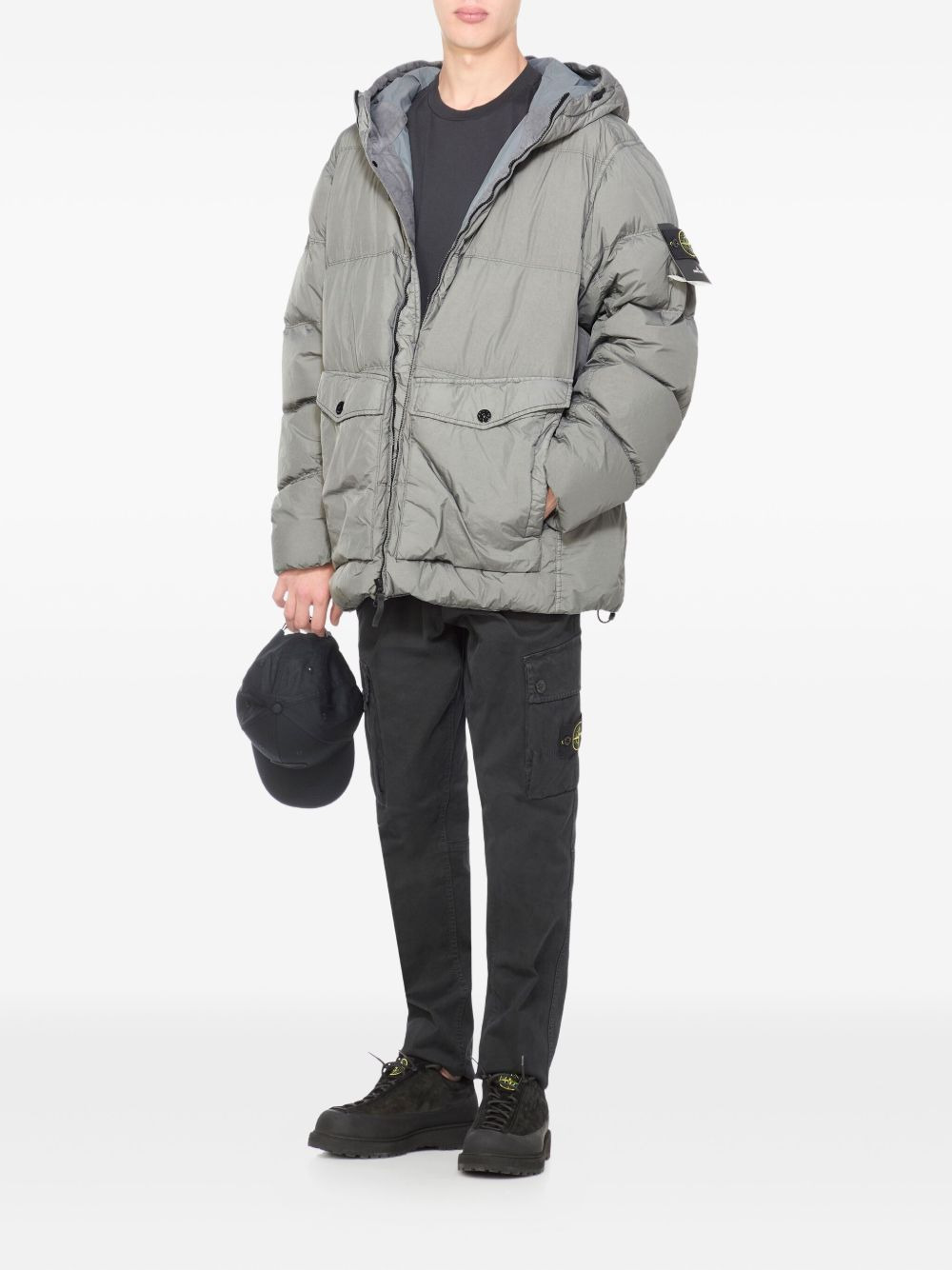 Compass-badge puffer jacket - 2