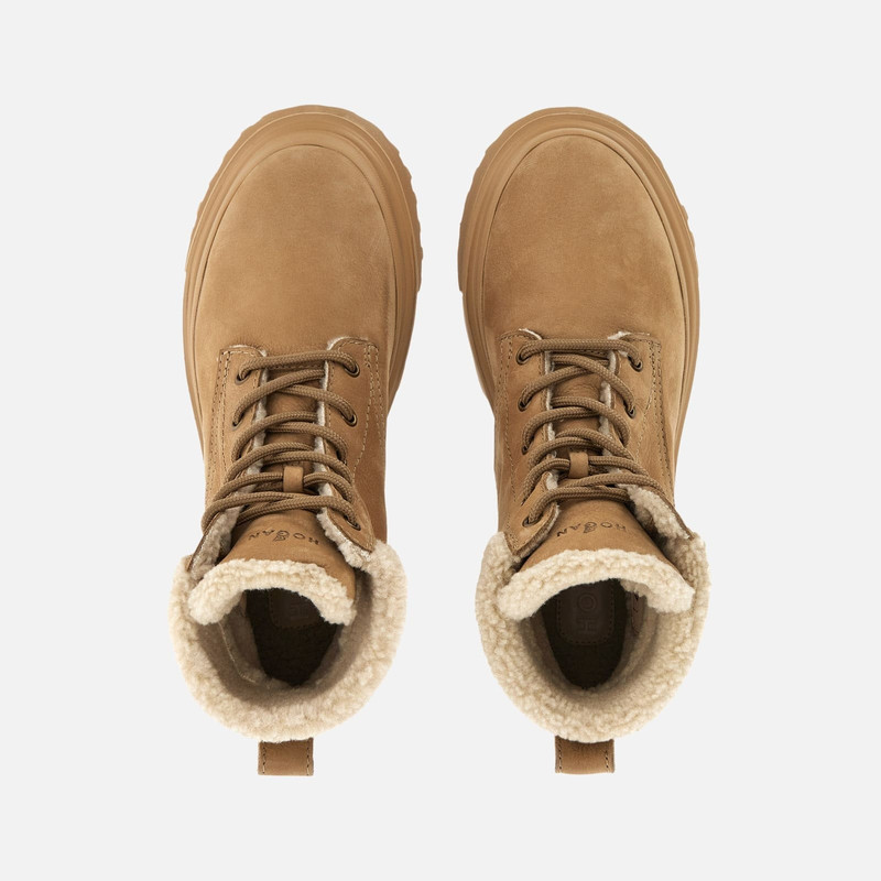 Combat Boots Hogan H619 Beige Brown 4