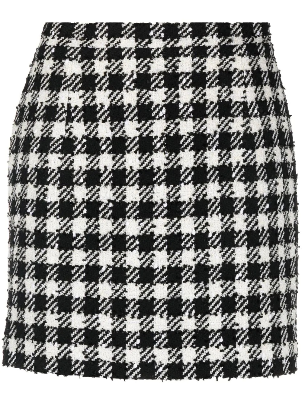 herringbone-pattern print mini skirt - 1