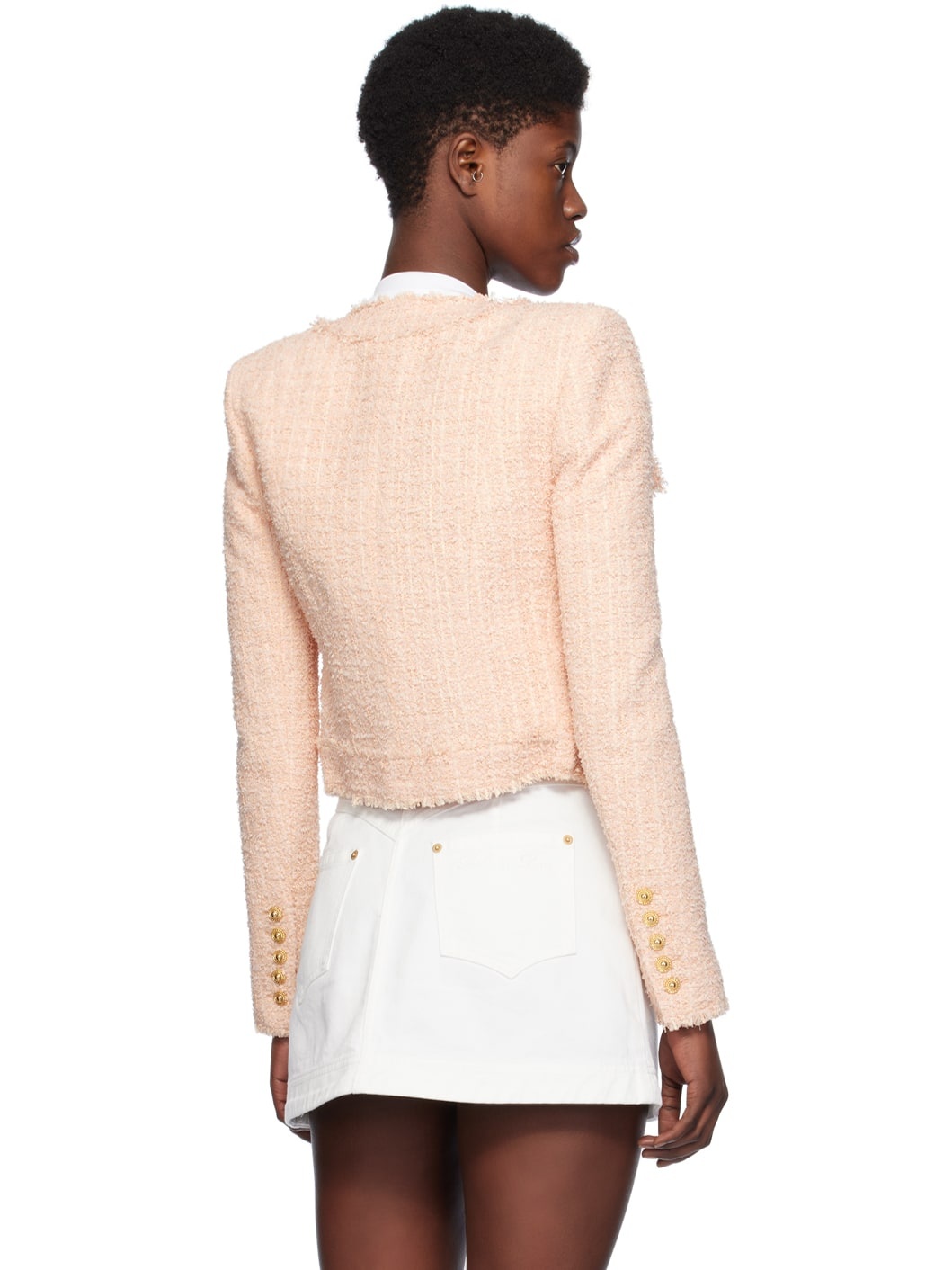 Pink Collarless Jacket - 3