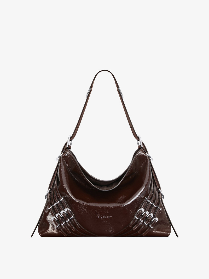 MEDIUM VOYOU BAG IN PATENT LEATHER WITH MULTI-BUCKLES - 1