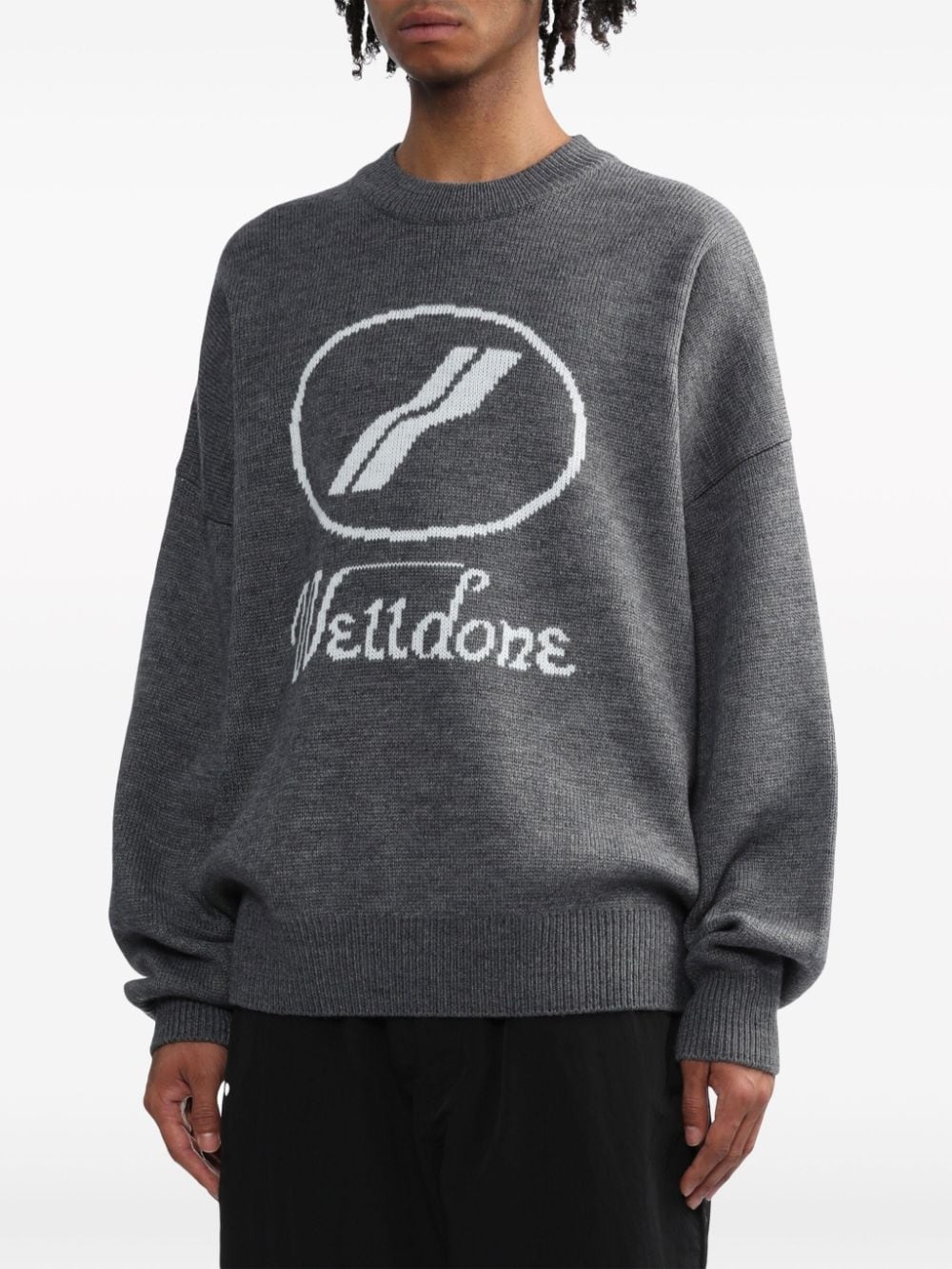 logo-intarsia jumper - 3