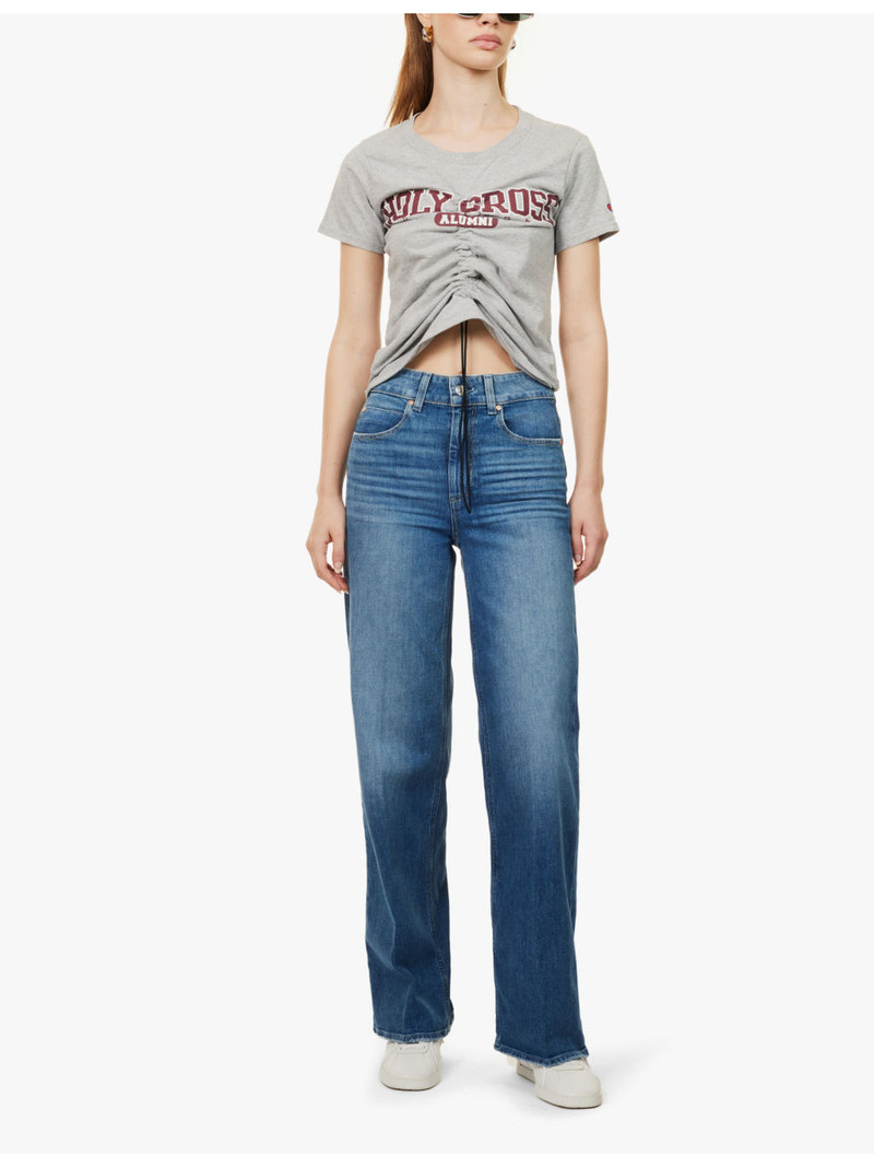 PAIGE Sasha wide-leg high-rise stretch-denim jeans outlook