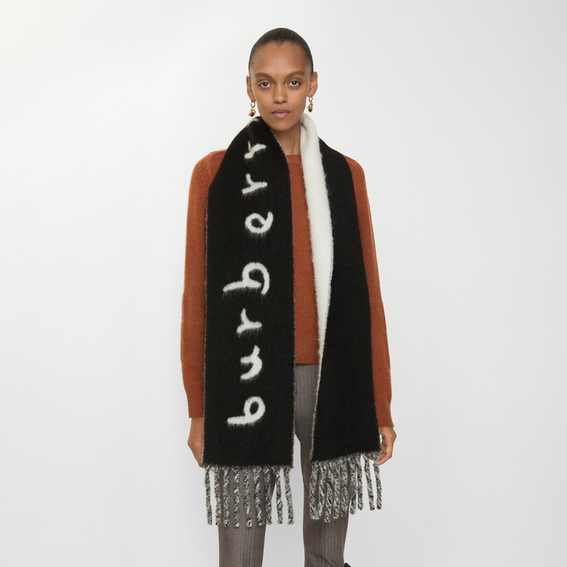 Reversible Logo Alpaca Wool Blend Scarf 4