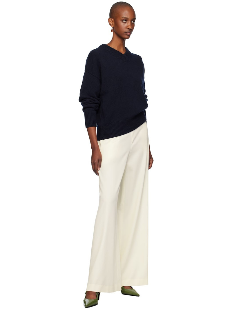 &DAUGHTER Navy Balla Slouch V-Neck Sweater outlook
