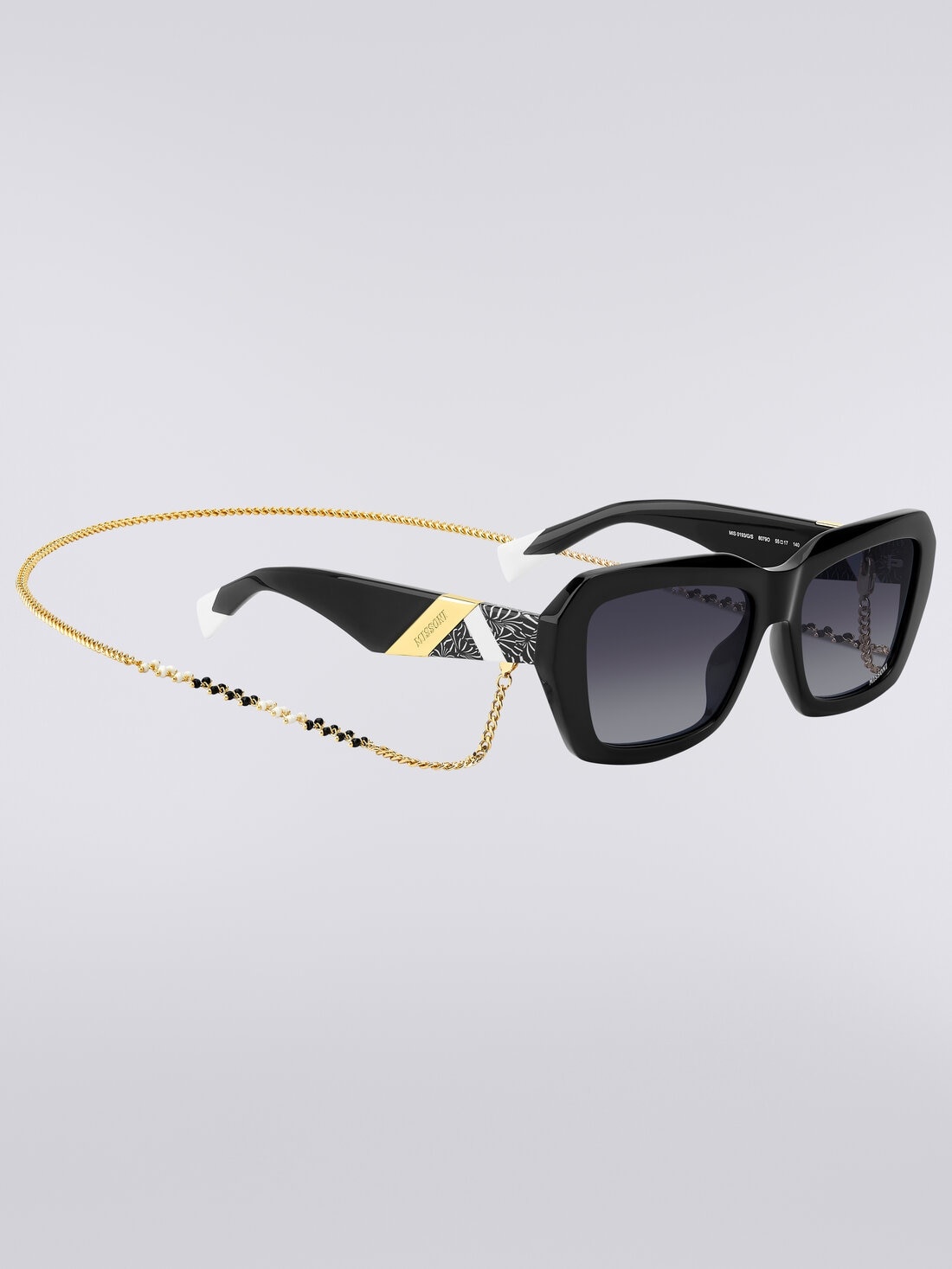 Square acetate sunglasses with a metal chain - 3