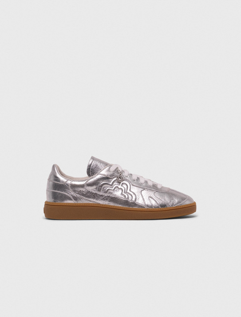 Metallic leather sneakers 1