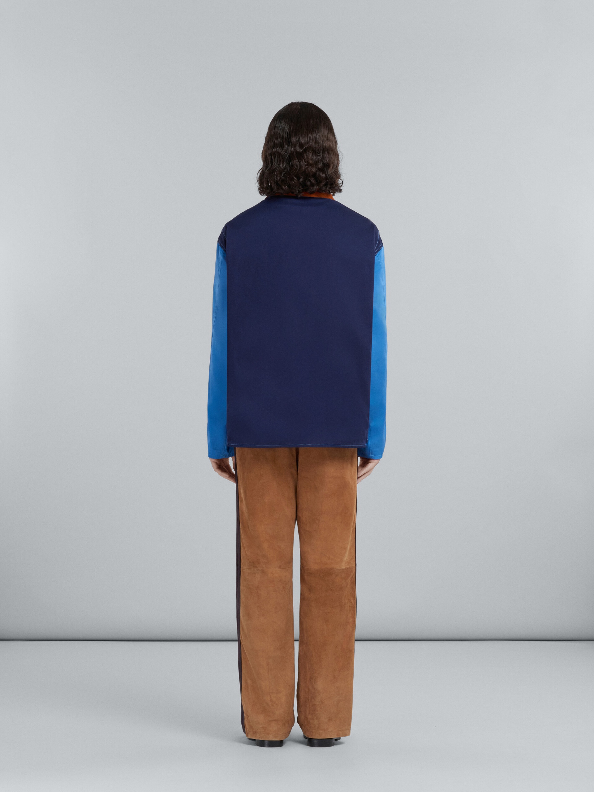 GABARDINE JACKET WITH CONTRASTING COLLAR - 3