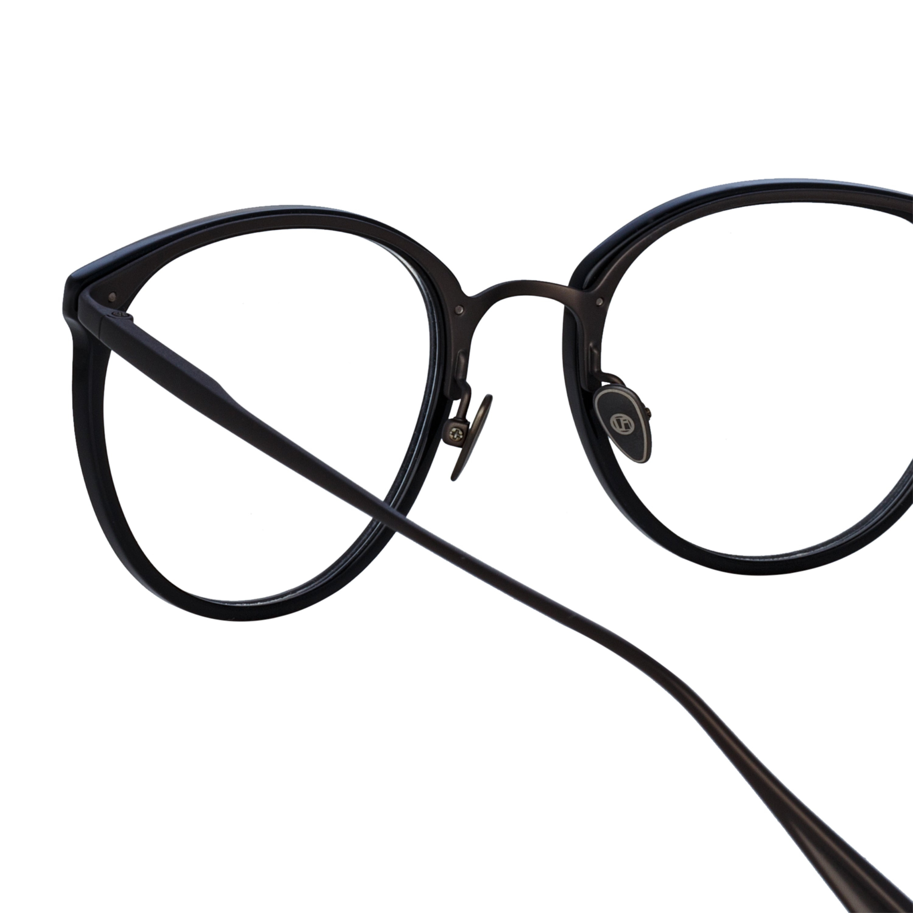 CALTHORPE OVAL OPTICAL FRAME IN BLACK AND NICKEL - 5