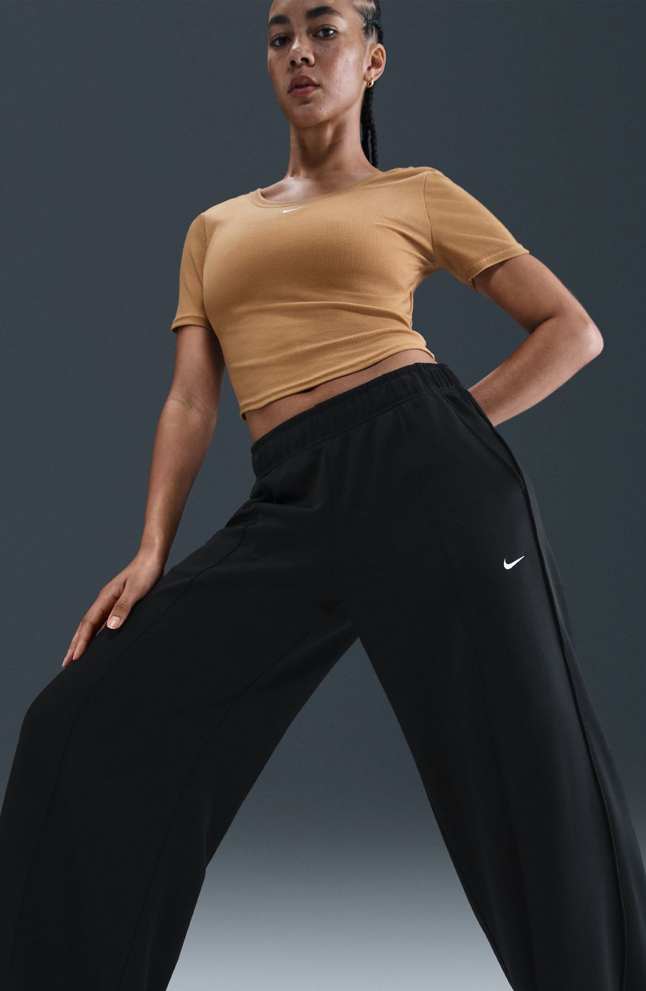Nike Sportswear Wide Leg Track Pants in 010 Black/sail at Nordstrom - 6