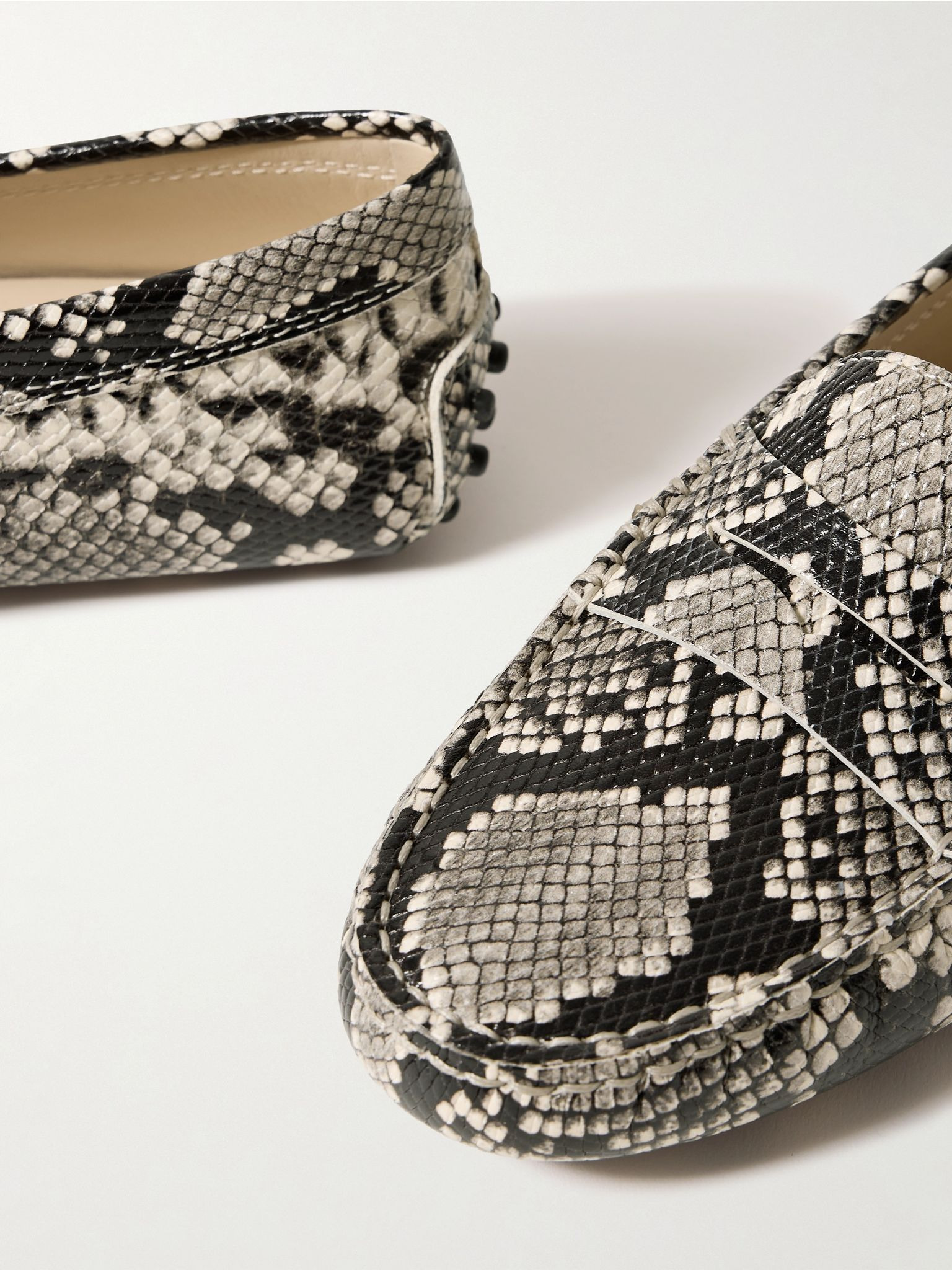 Gommino snake-effect leather loafers Snake print - 4