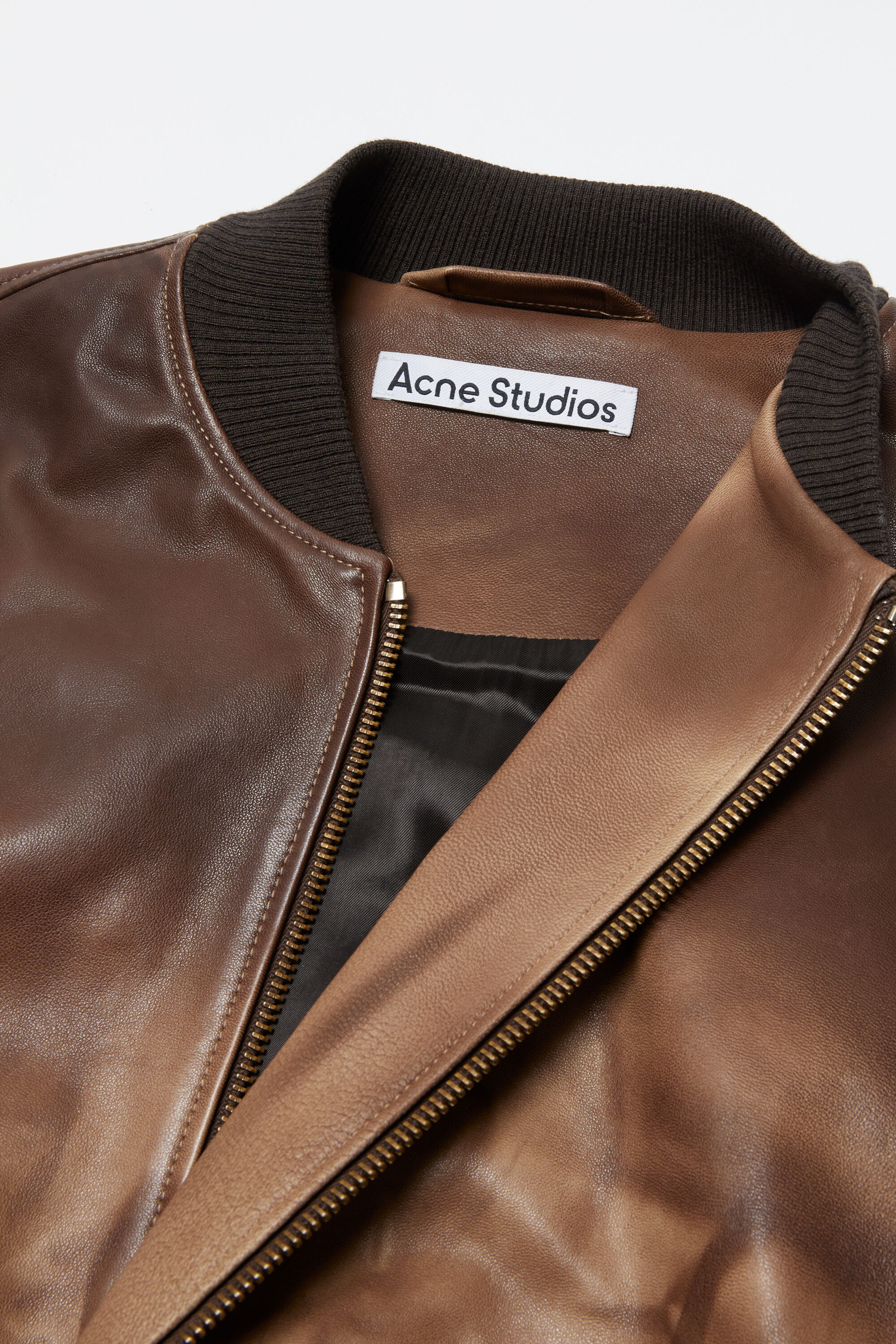 Leather bomber jacket - Brown - 6