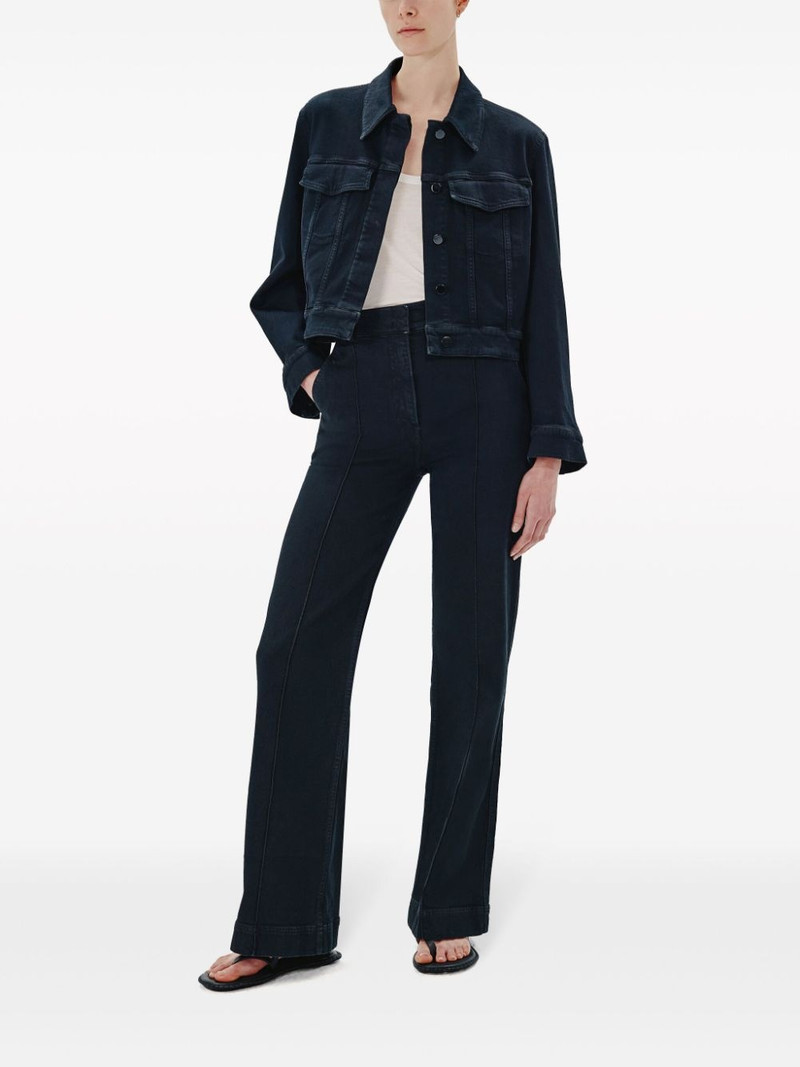 Another Tomorrow cropped organic-cotton blend denim jacket outlook