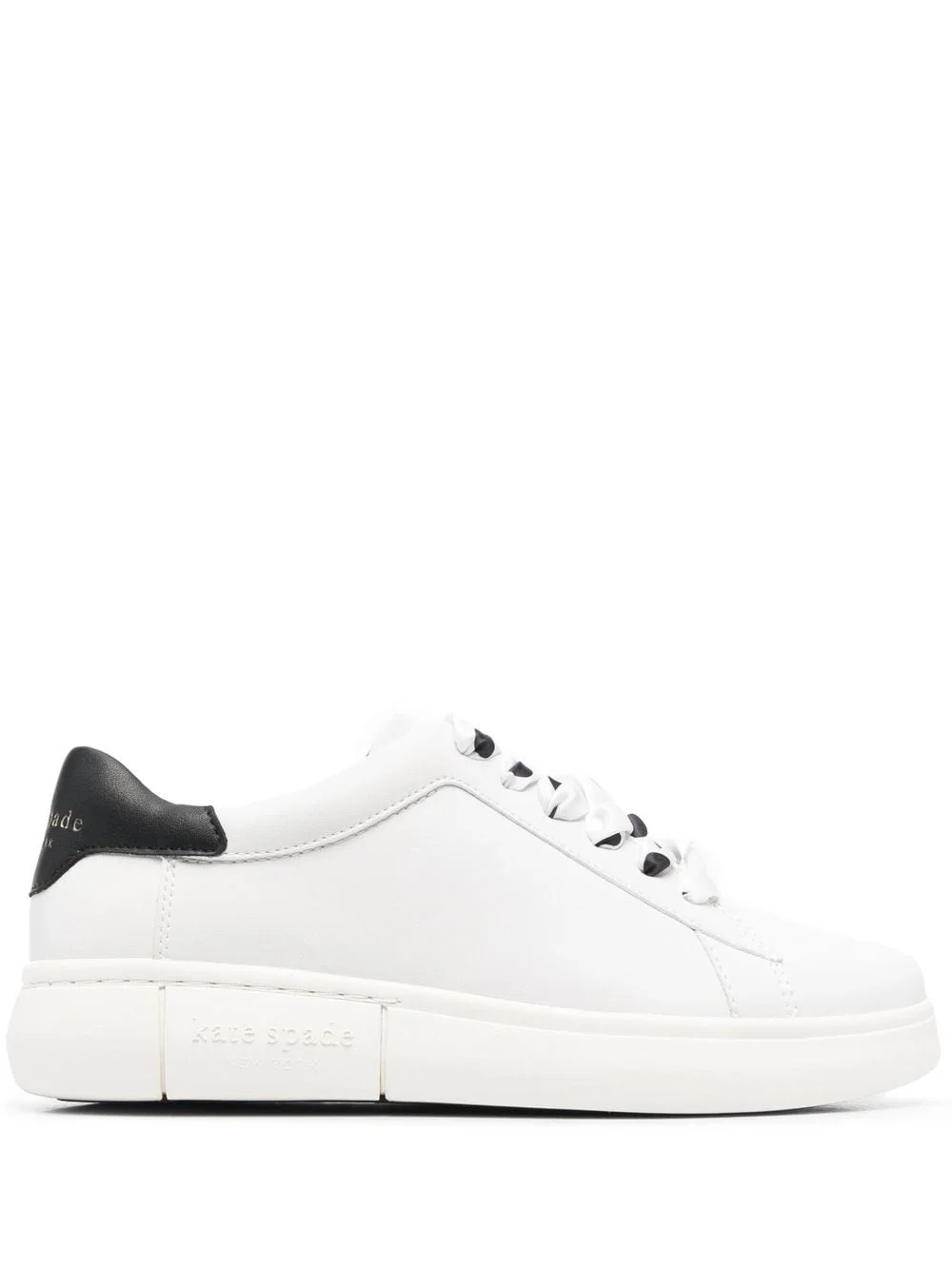 polka-dot lace leather sneakers - 1