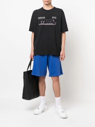 Heron Preston Heron-print cotton T-shirt outlook