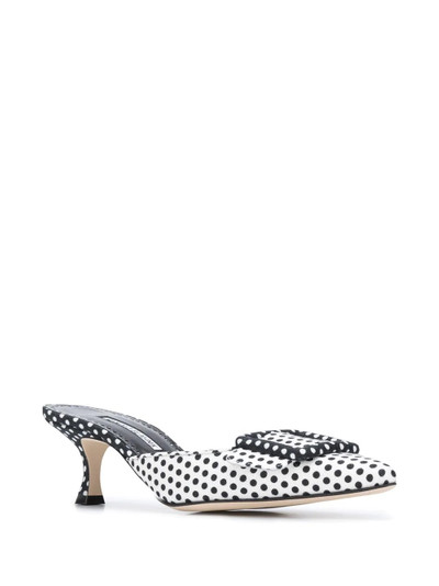 Manolo Blahnik Maysale 50mm polka dot print pumps outlook