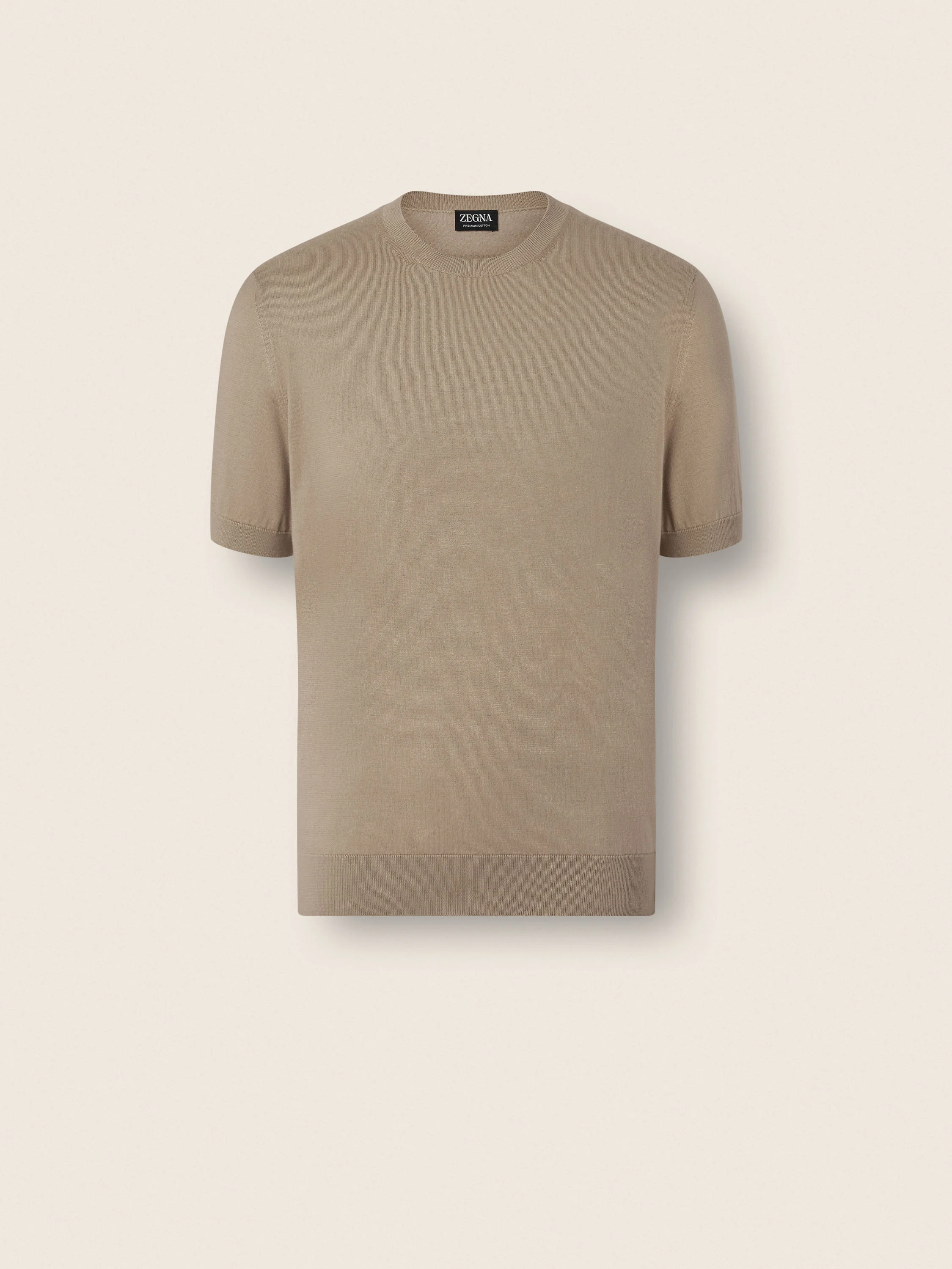 LIGHT TAUPE PREMIUM COTTON T-SHIRT - 1
