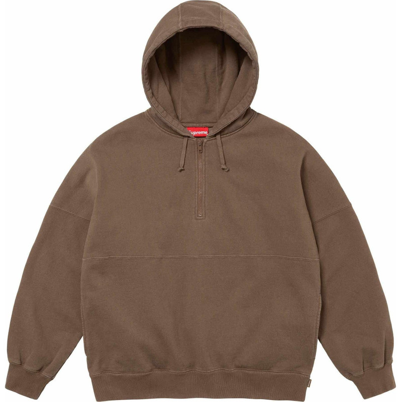 Supreme Wrapped Half Zip Hooded Sweatshirt 'Brown Tan' SUP-SS24-176 - 1