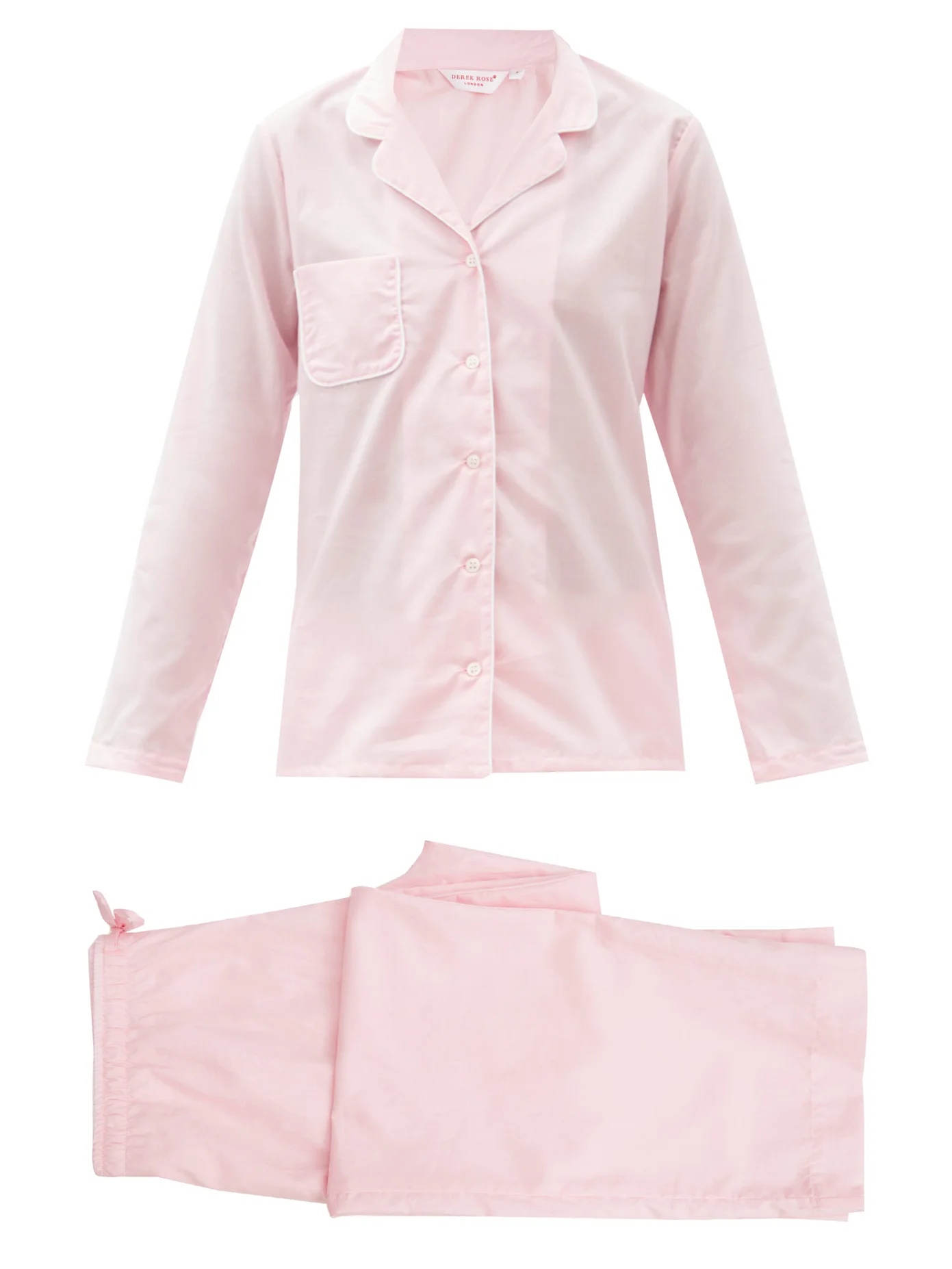 Amalfi piped cotton-poplin pyjamas - 1