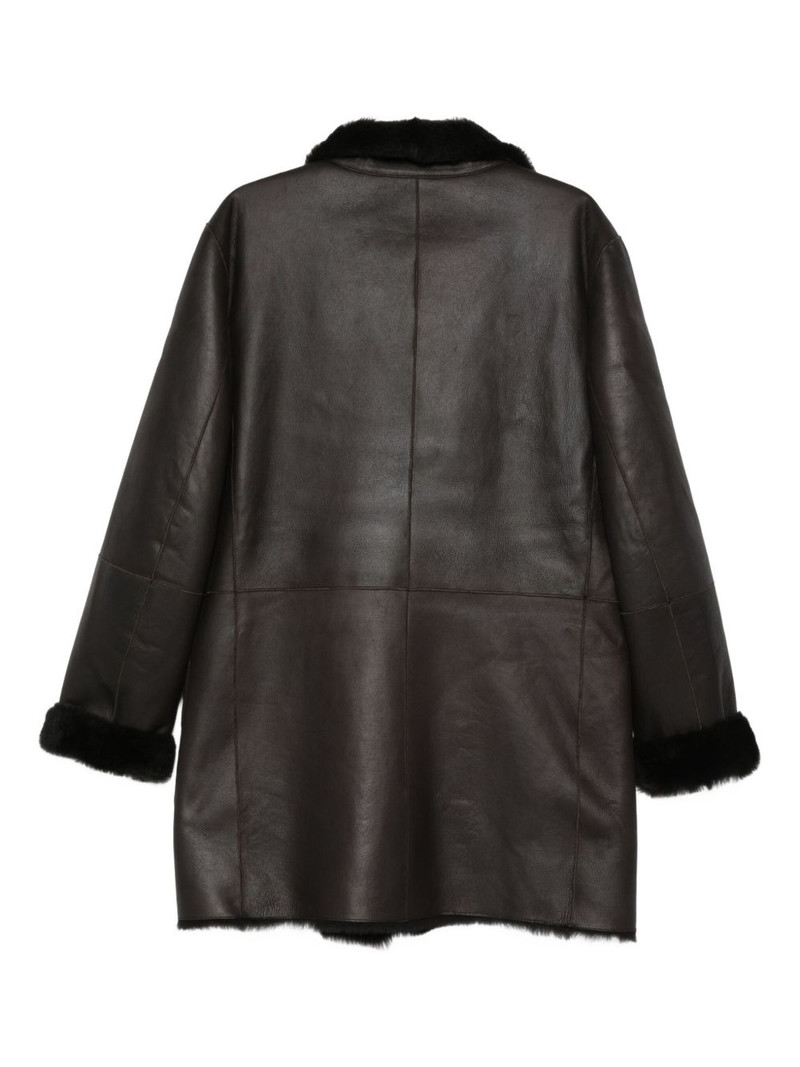 GIORGIO ARMANI double-breasted shearling coat outlook