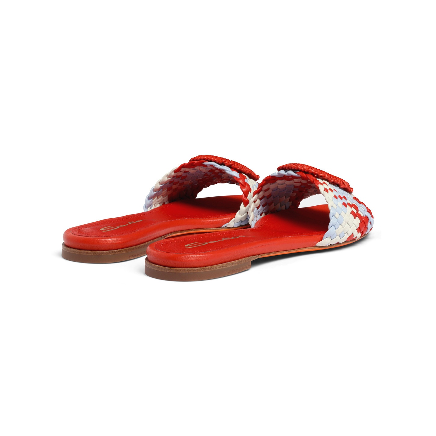 Women's multicolor woven leather sandal - 4