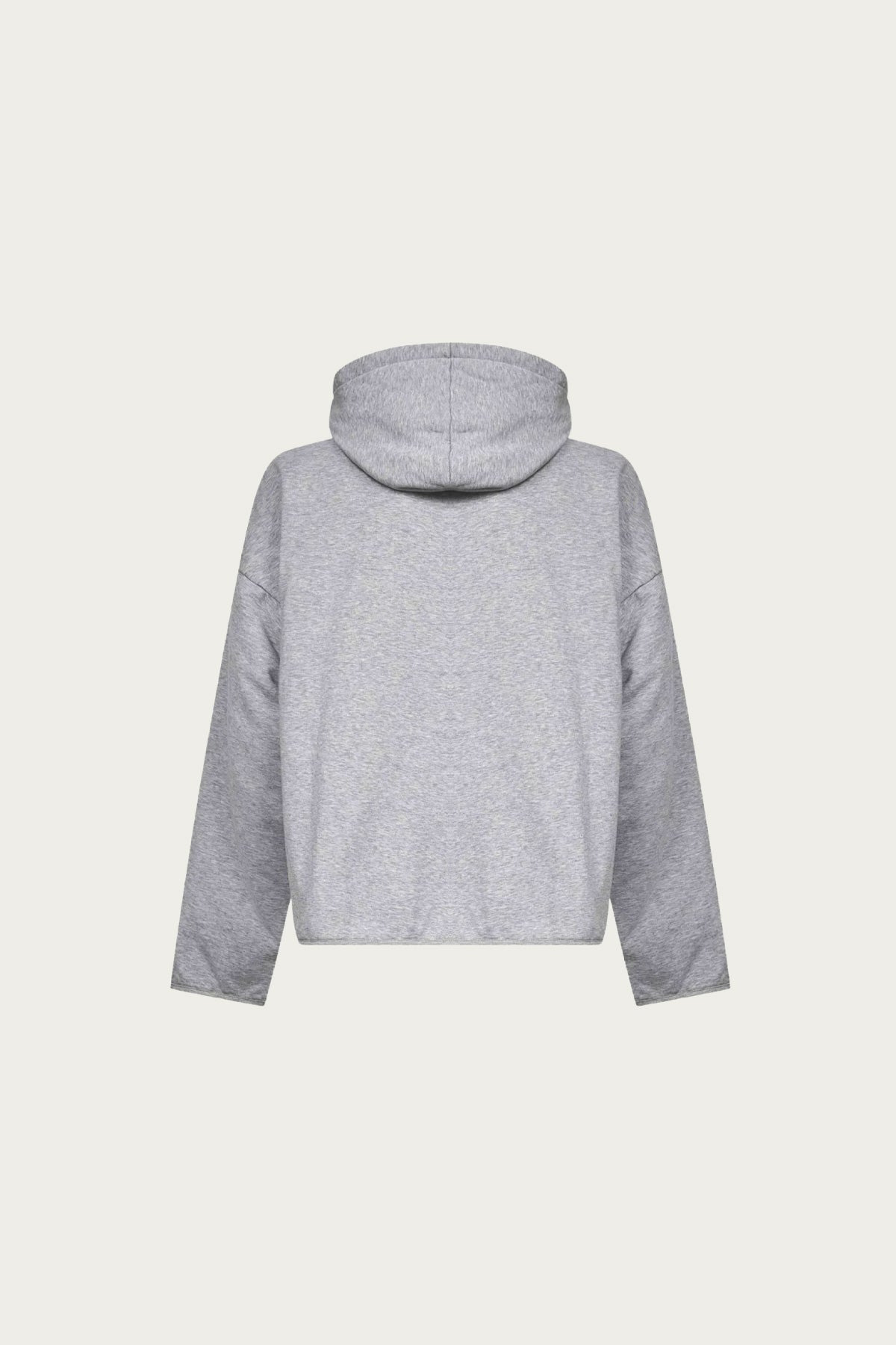 Flat Hem Hoodie - Heather Grey - 2