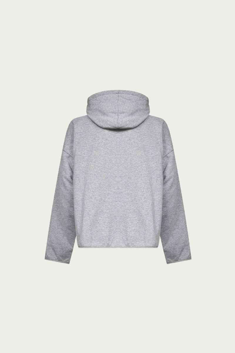 MM6 Maison Margiela Flat Hem Hoodie - Heather Grey outlook