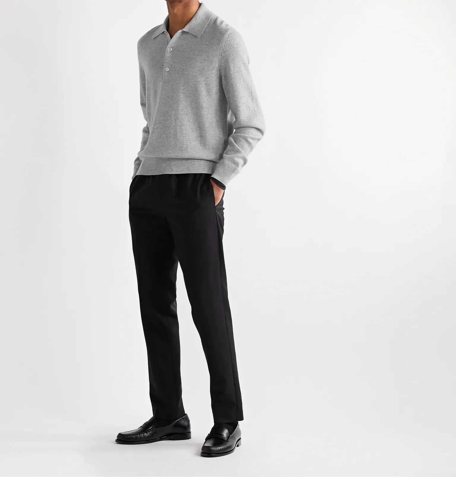 Mélange Cashmere Polo Shirt - 2