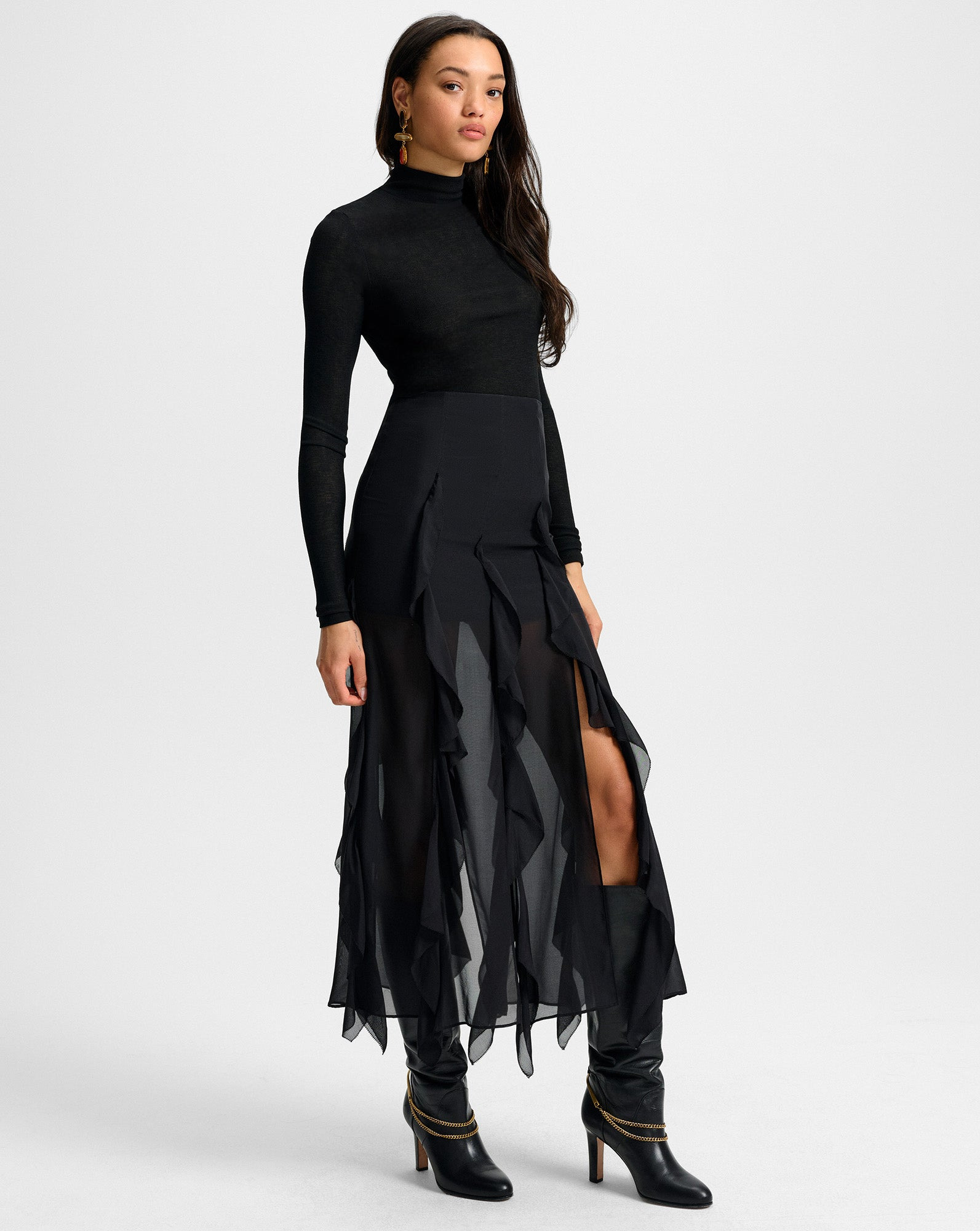 AVA SILK MAXI SKIRT - 4