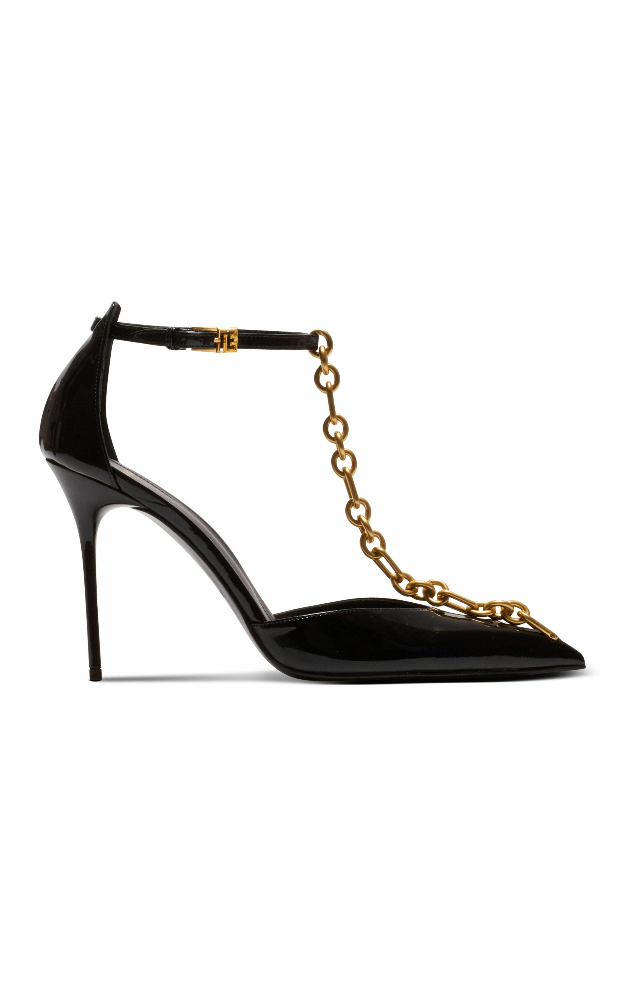 Balmain Sync patent leather stilettos with pointed toe in Black at Nordstrom - 4
