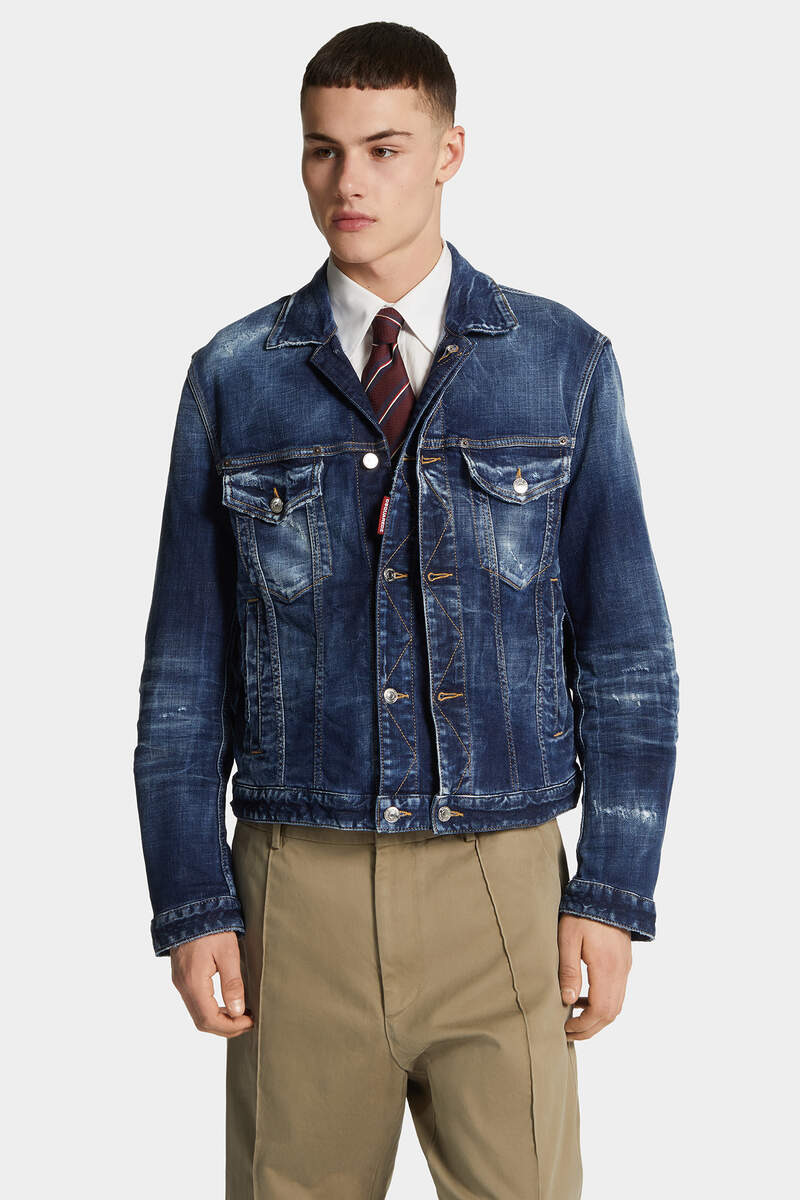 DARK MOODY BLUES DOUBLE FRONT JEAN JACKET - 3