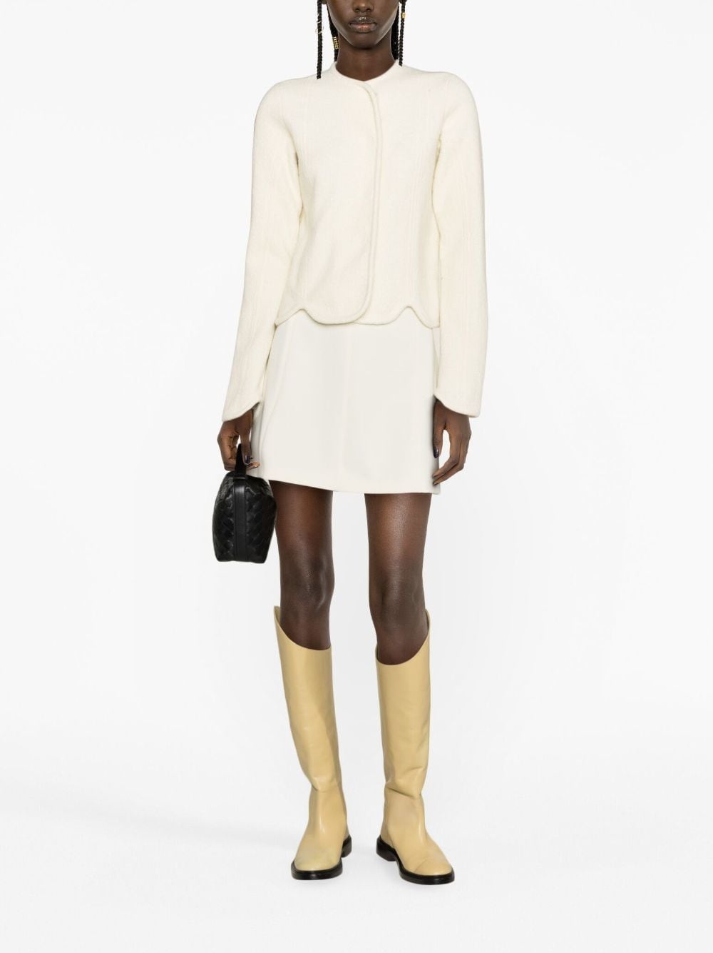 off-centre cotton-wool blend jacket - 3