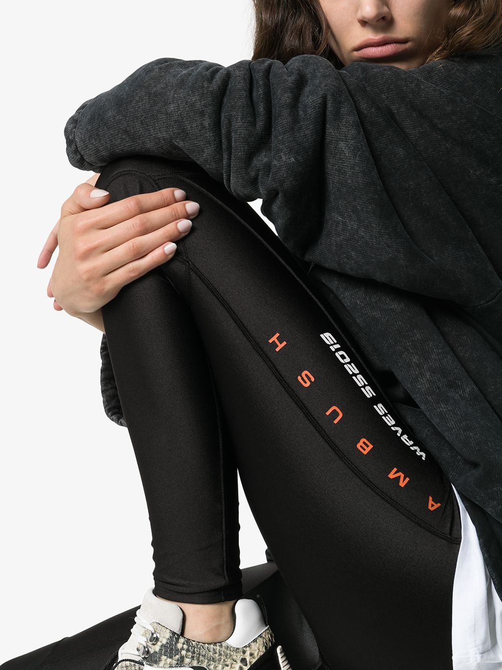 logo print wetsuit leggings - 5