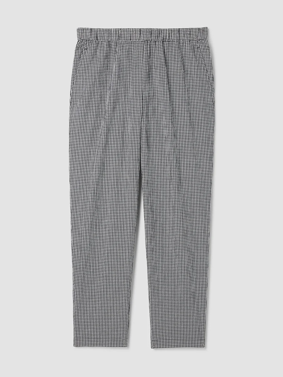 Organic Cotton Pucker Check Tapered Pant - 1