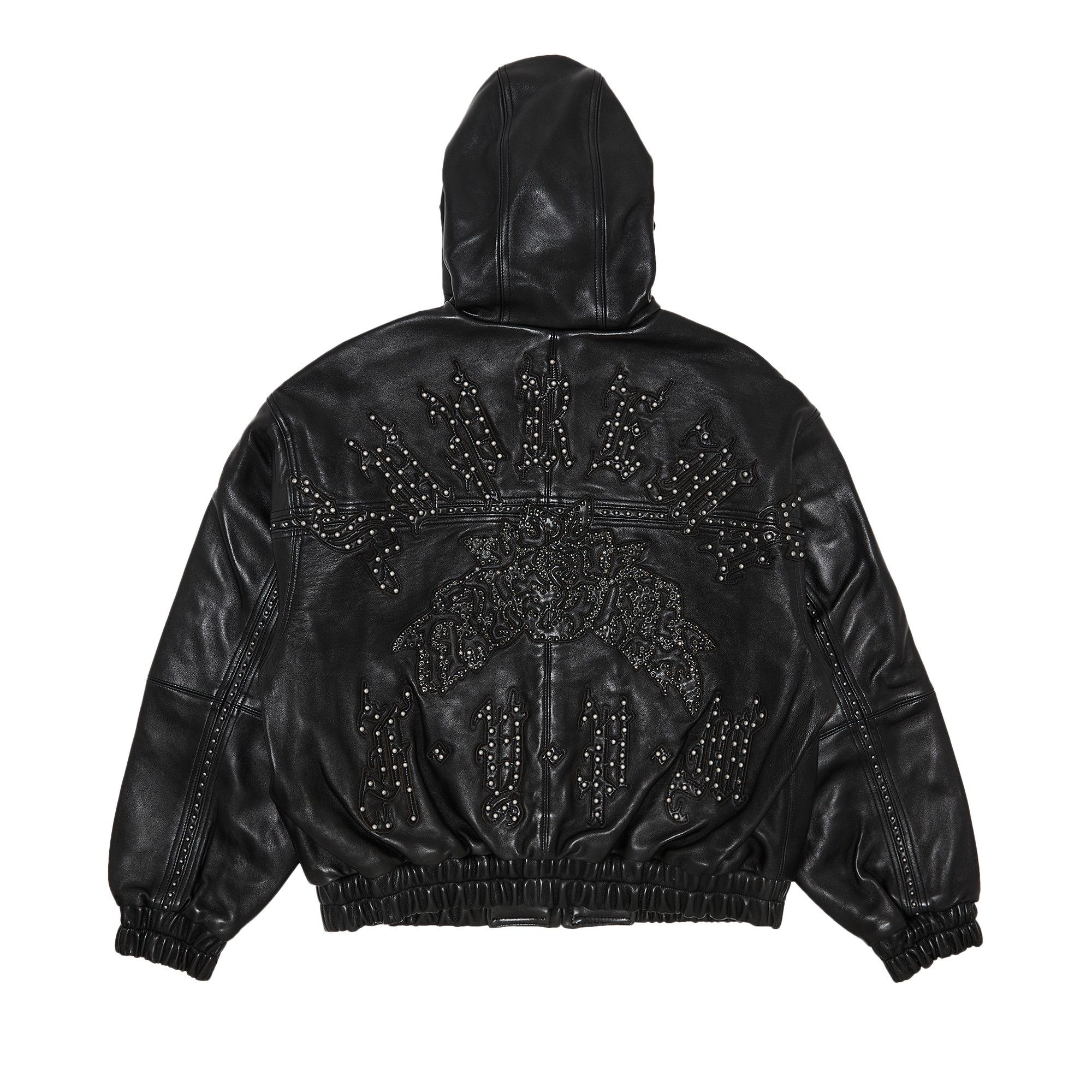 Supreme Studded Hooded Leather Jacket 'Black' - 2