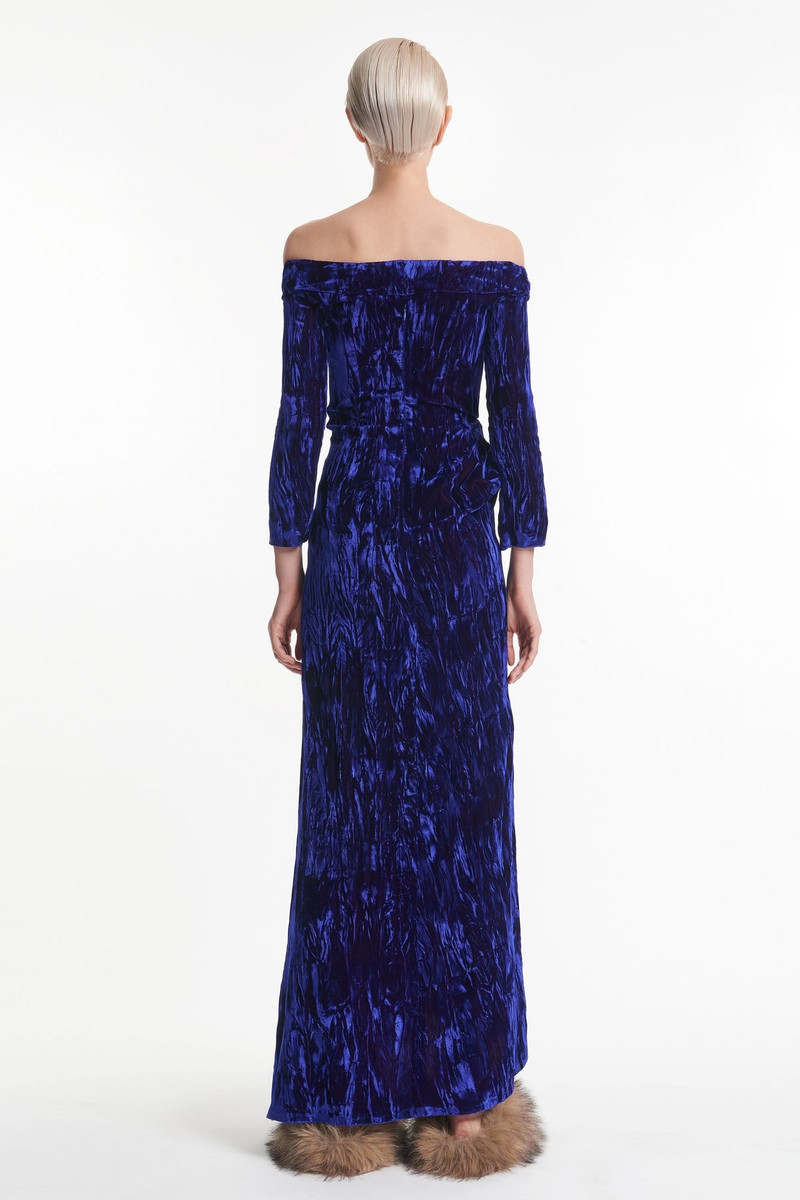 DRAPED OFF SHOULDER DRESS PURPLE - EXCLUSIVE 3