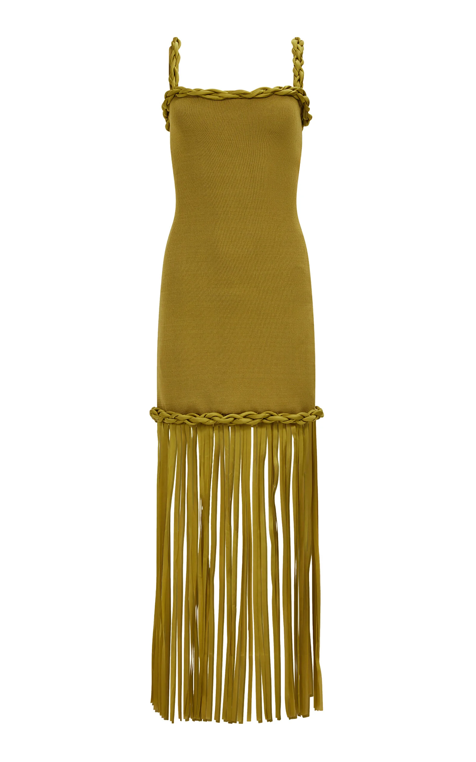 Ribiona Knitted Midi Dress olive - 1