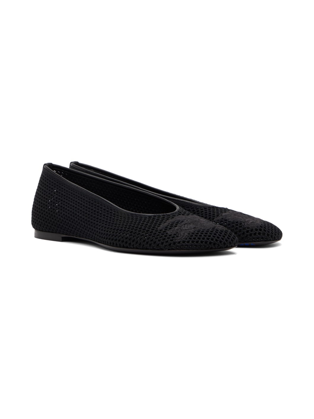 Black Mesh Ballerina Flats - 4