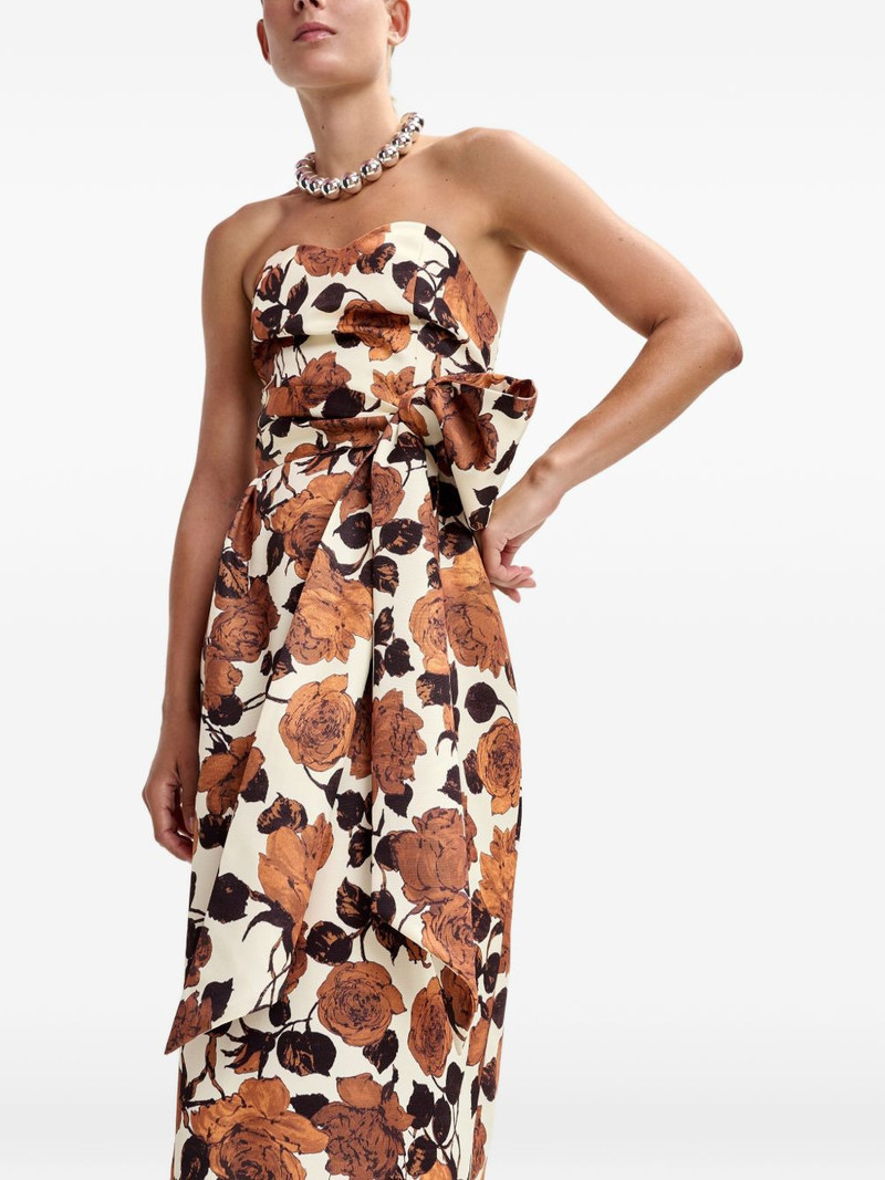 strapless floral wrap dress 4