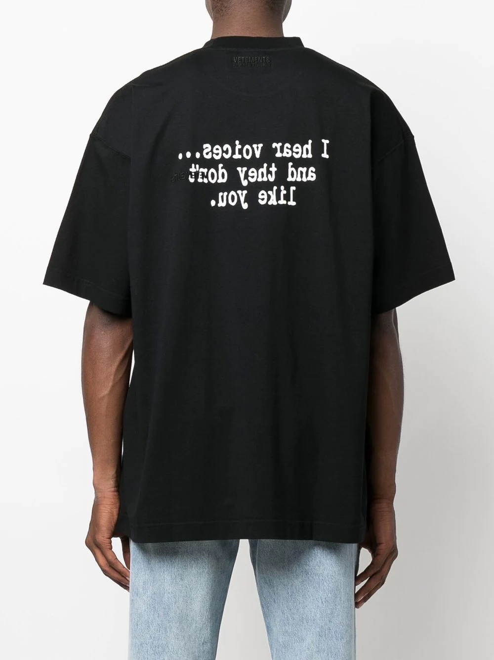 reverse-writing printed T-shirt - 5