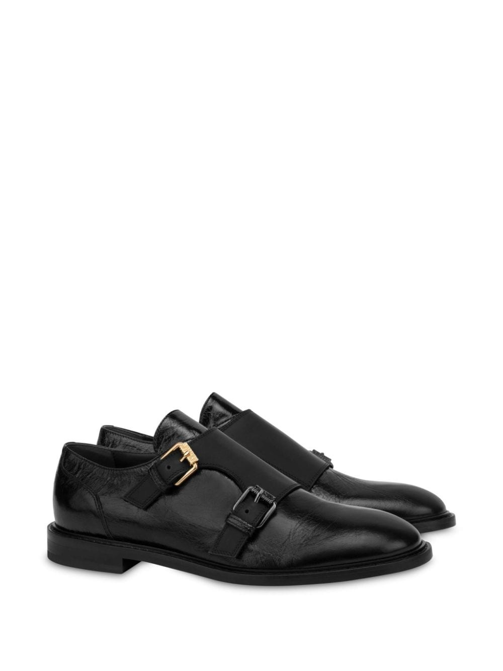 leather monk shoes - 2