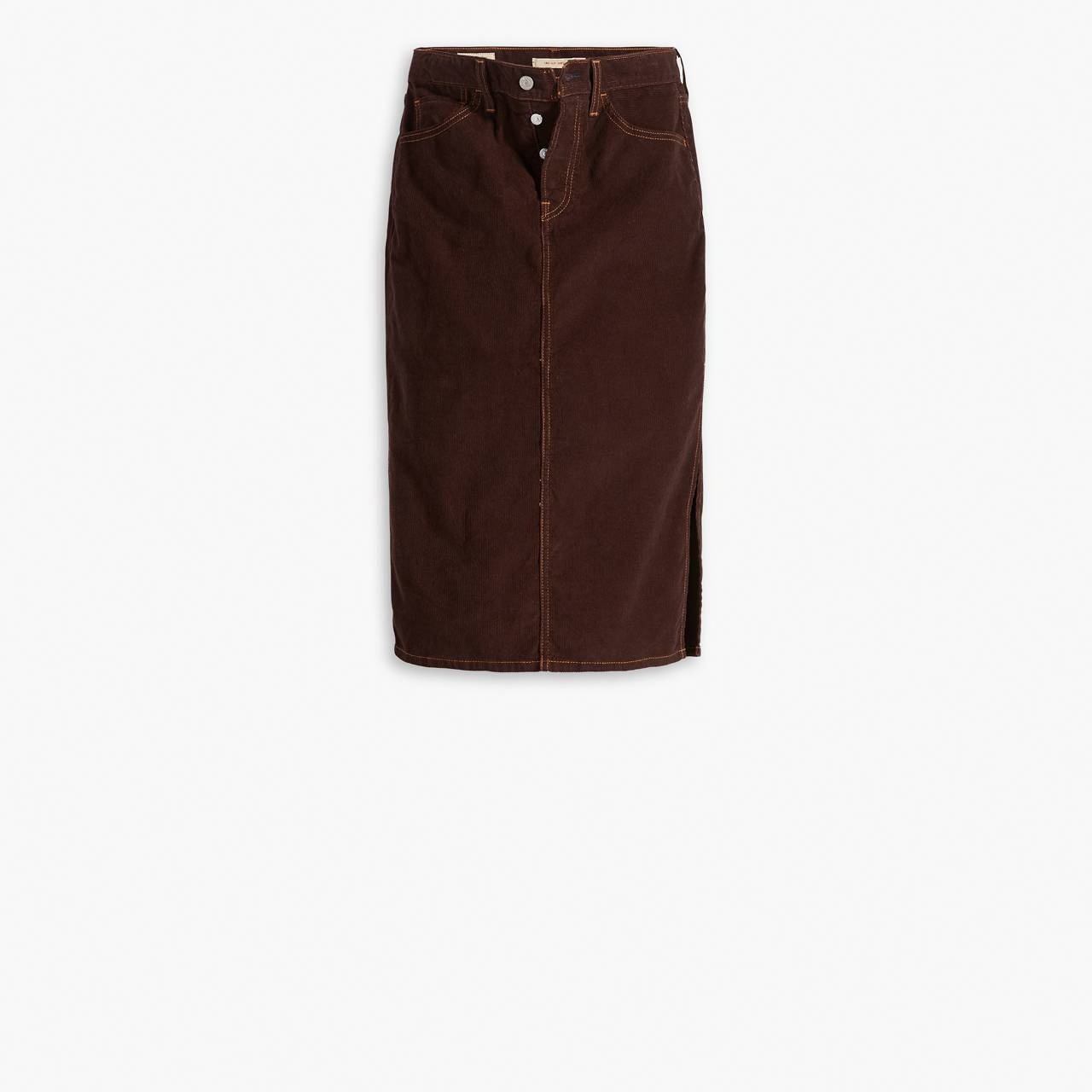 SIDE SLIT CORDUROY SKIRT - 1