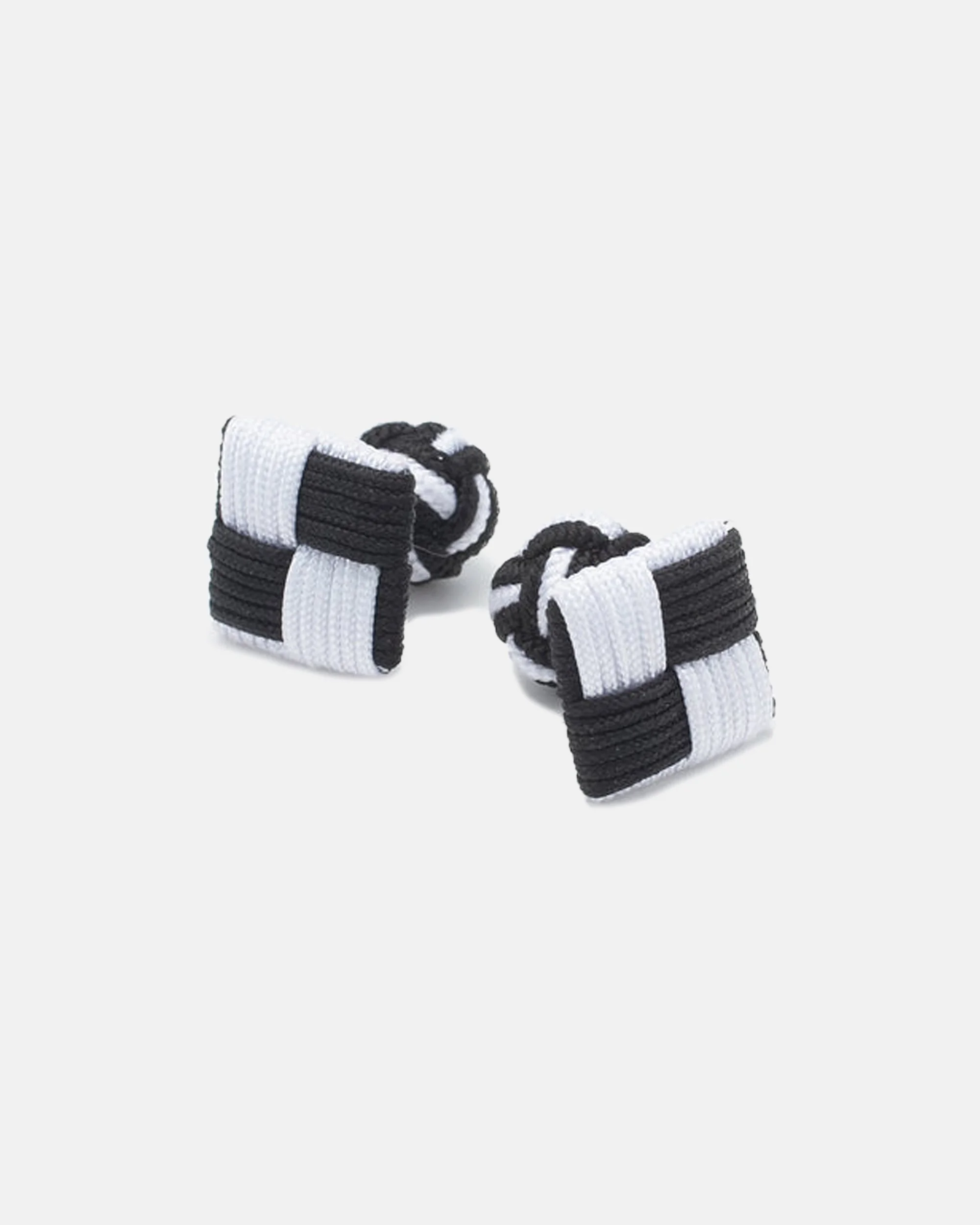 BLACK & WHITE COMBO KNOT CUFFLINKS - 1