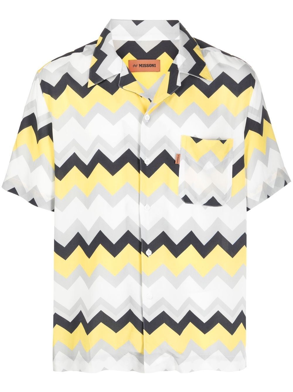 chevron-print short-sleeve shirt - 1