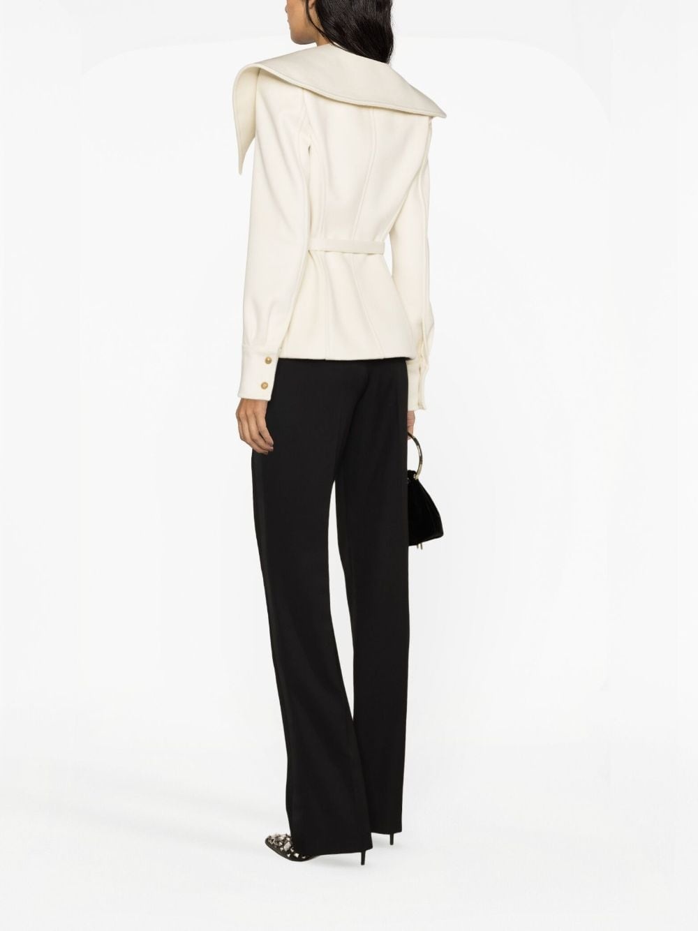 belted wool jacket - 3