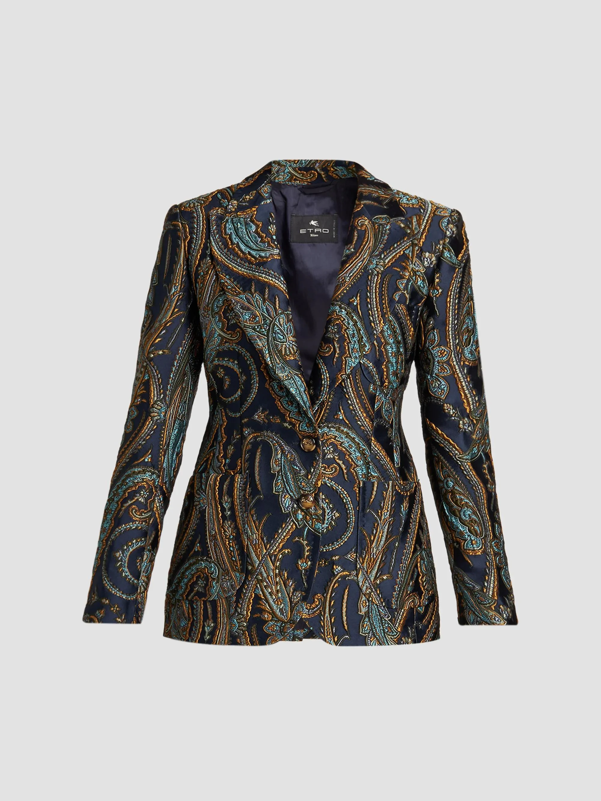 Women's Paisley Single-Breasted Blazer - Multi - 1