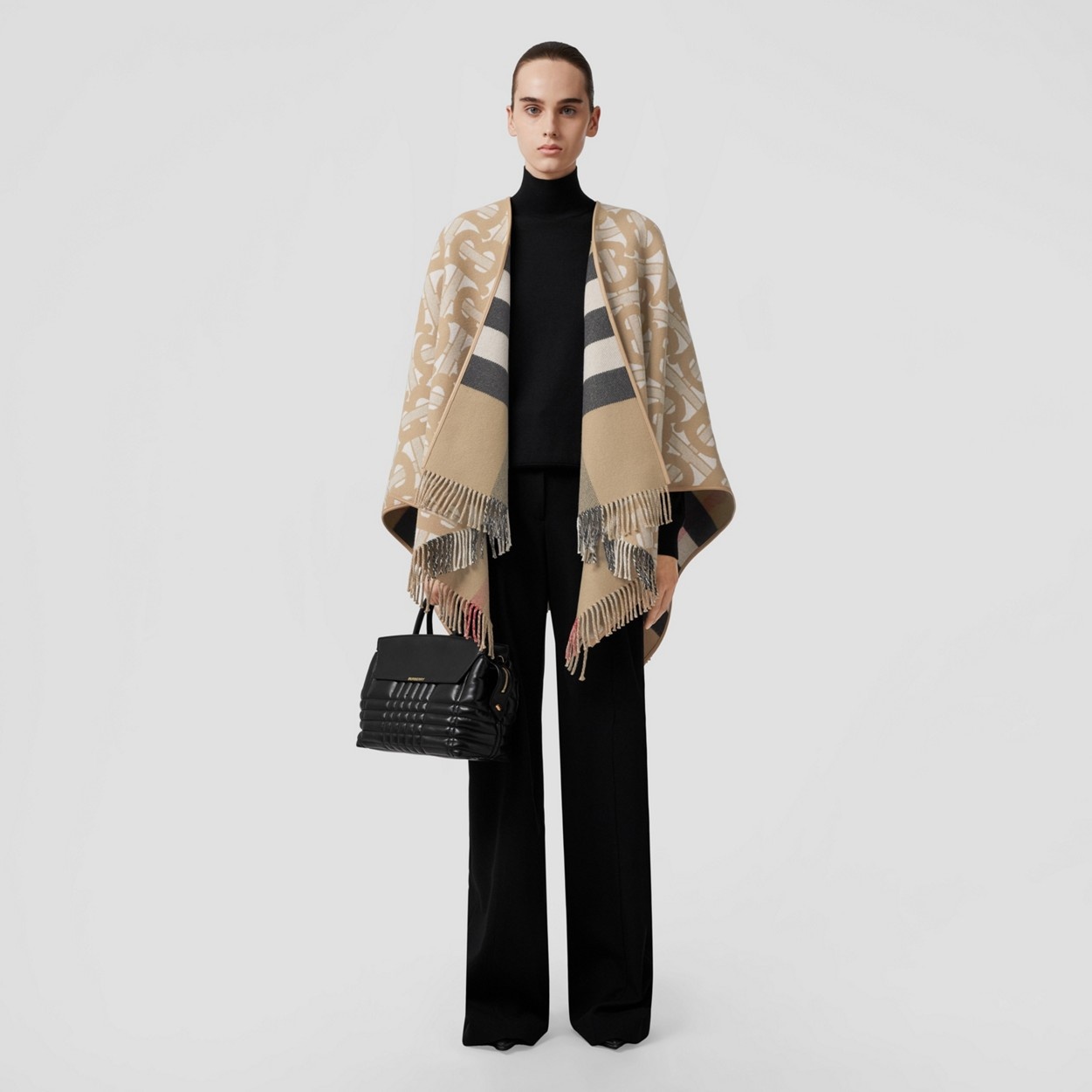 Reversible Monogram Wool Cashmere Jacquard Cape - 2