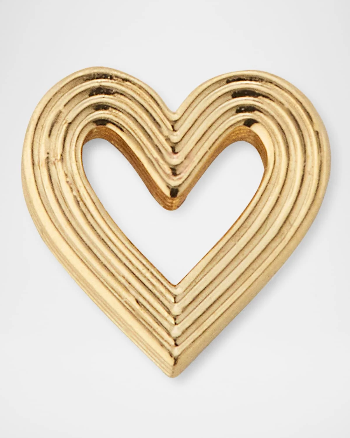 Fluted Heart Stud Earrings - 1