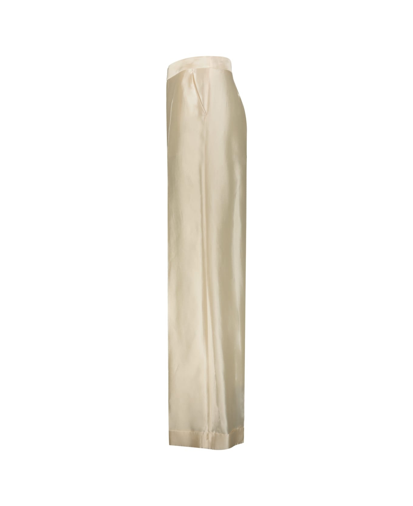 Pleated Trausers In Mikado Silk - 2